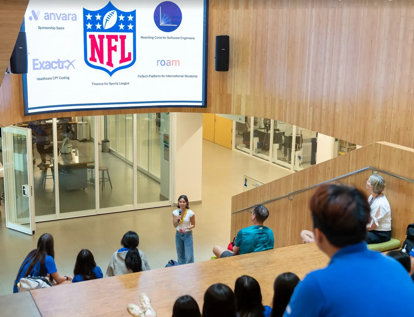 presenting my startups at a school summit